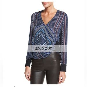 Derek Lam 10 Crosby
Wrap-Front Long-Sleeve Blouse